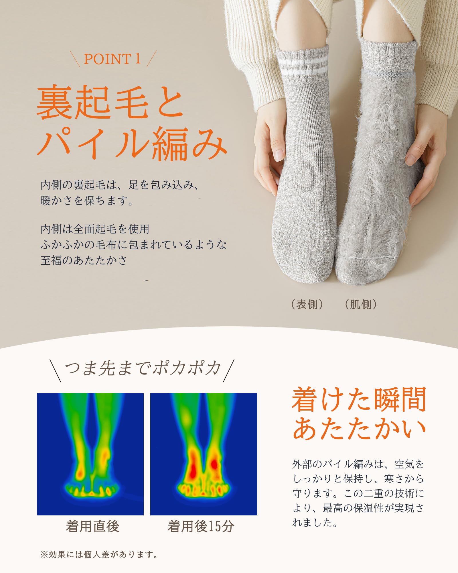 콘치와 여성 겨울용 극보온 울 양말 24-28cm 아웃도어 양말 이미지 3