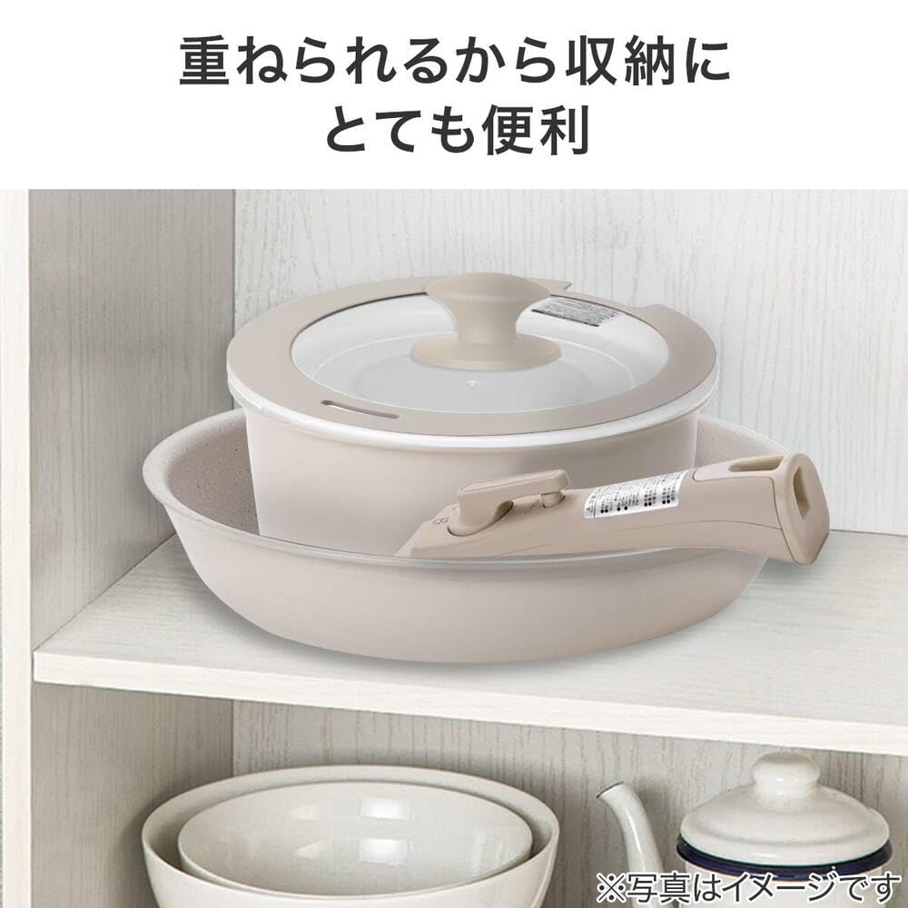 니토리 토레루3 베이지 20cm 핸들분리형 프라이팬 초경량 논스틱 이미지 7