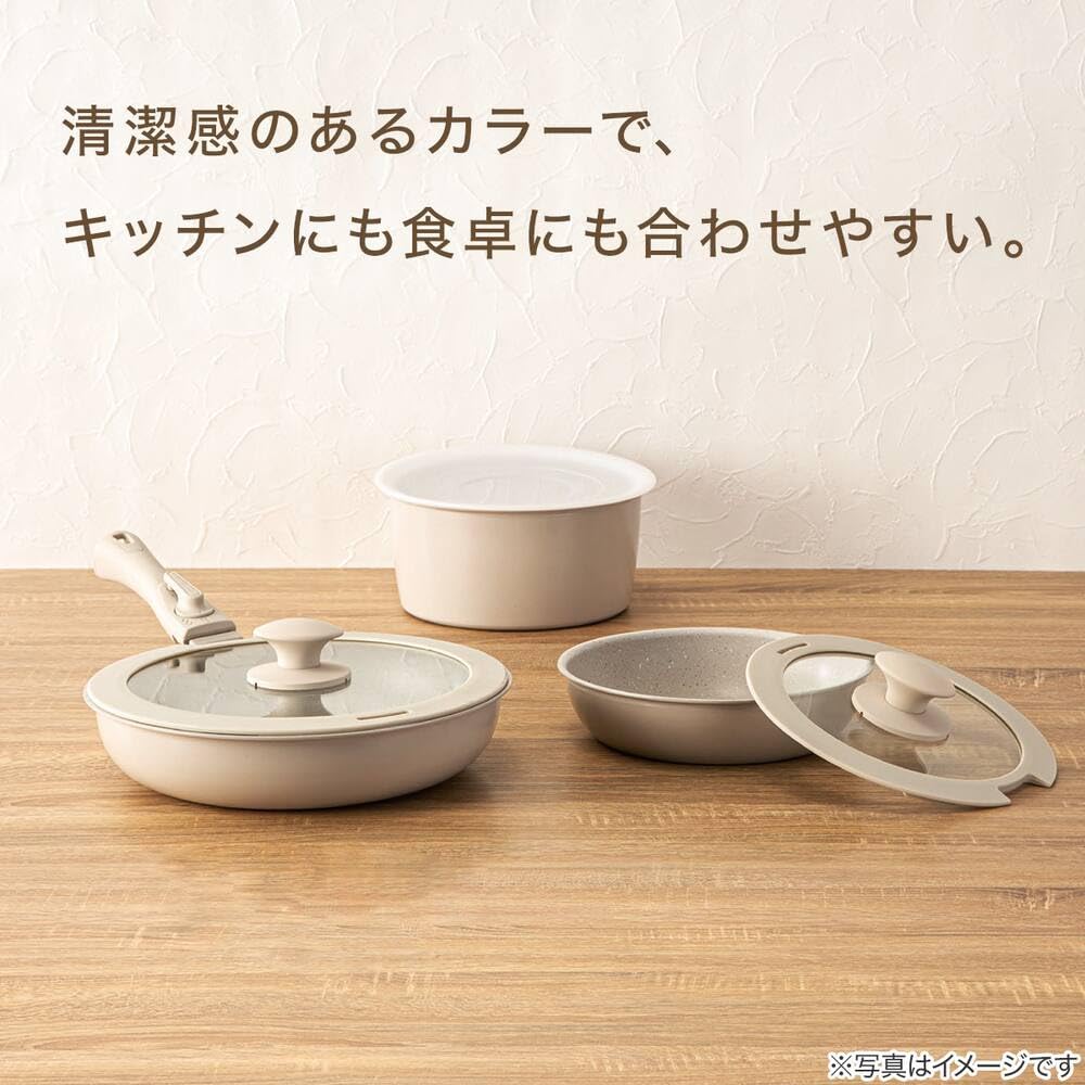 니토리 토레루3 베이지 20cm 핸들분리형 프라이팬 초경량 논스틱 이미지 9