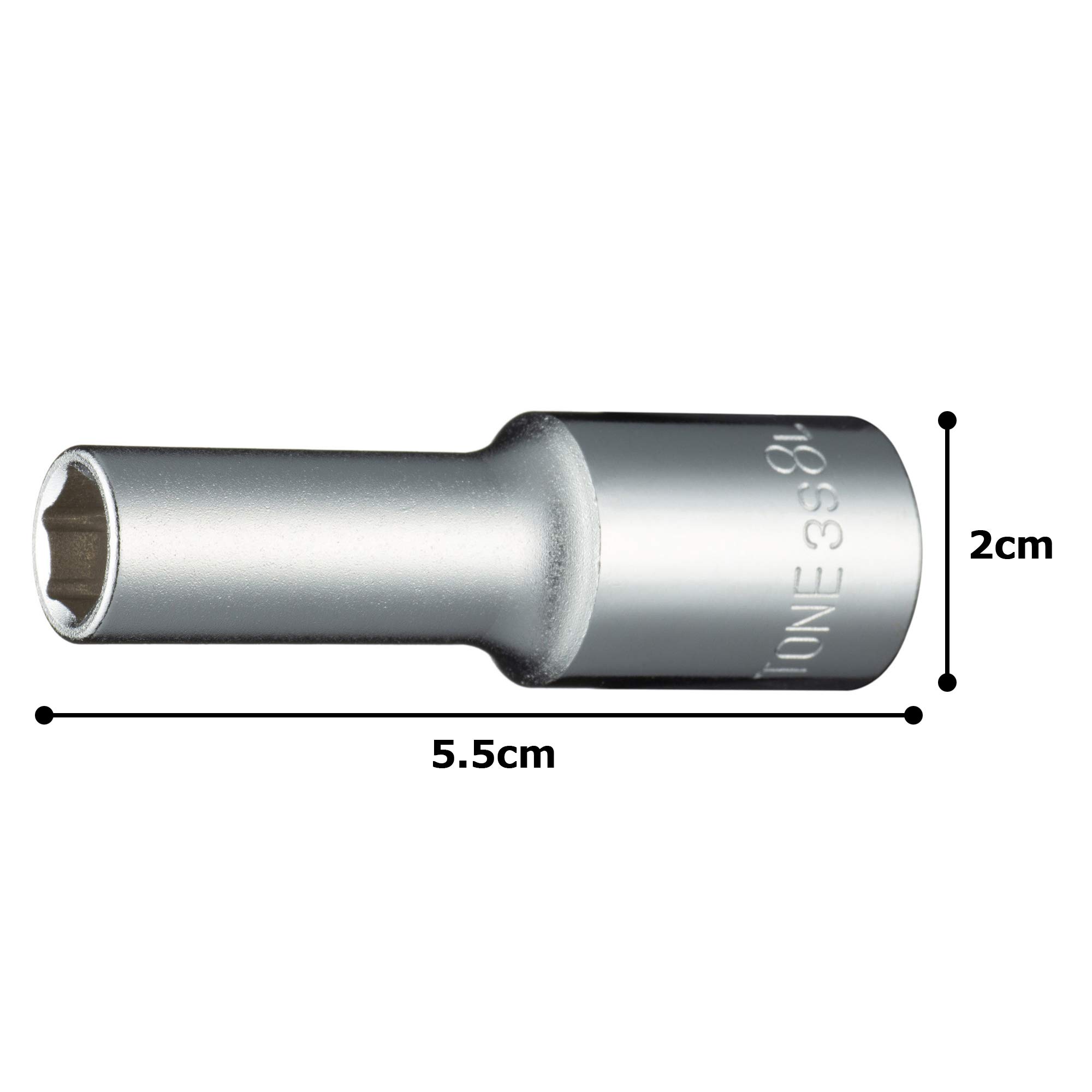 토네 HP3S-08L 6각 딥소켓 9.5mm 8mm 이미지 5