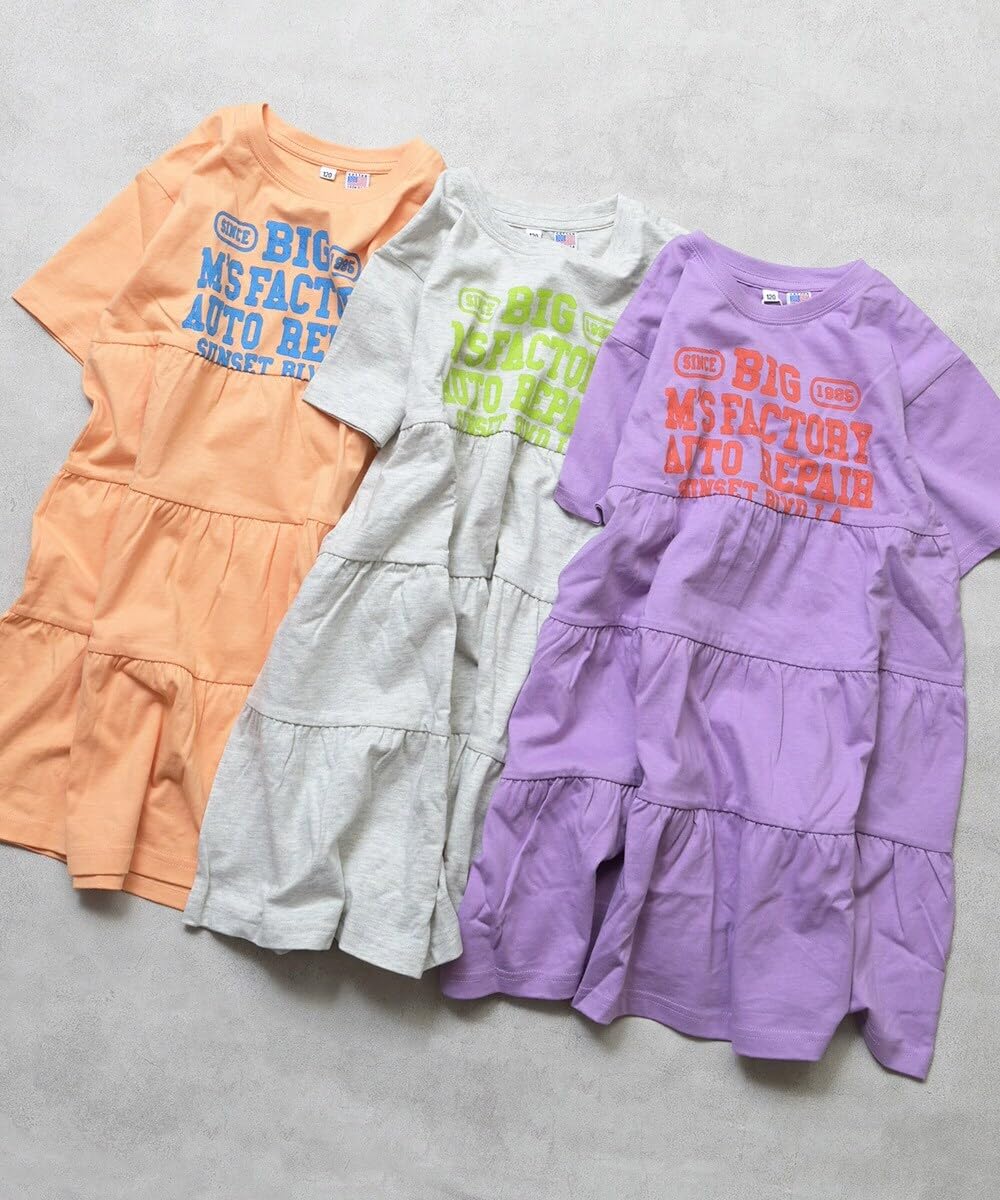 마키즈 COTTON from U.S.A 티어드 반소매 원피스 B11 오프화이트 헤더 100 이미지 2