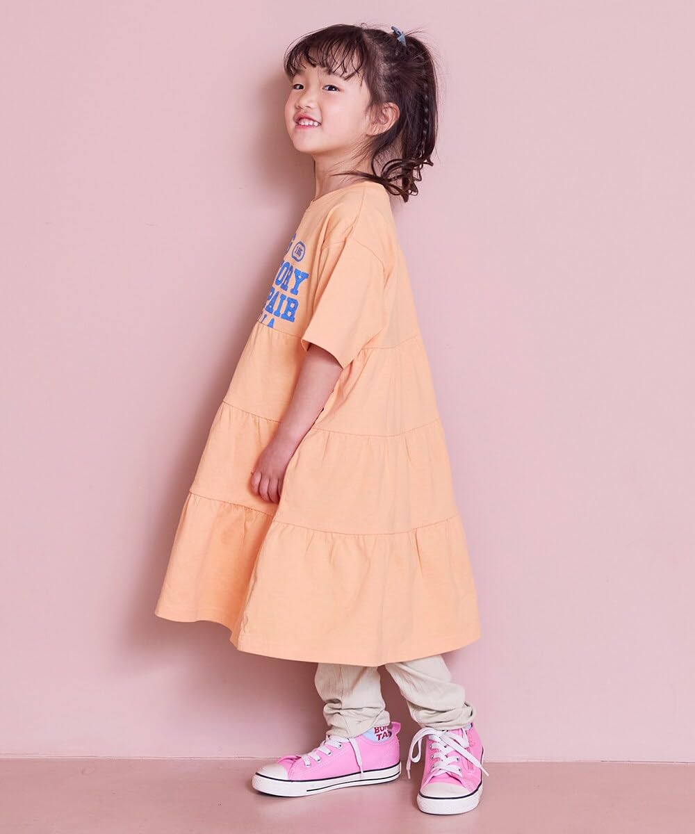 마키즈 COTTON from U.S.A 티어드 반소매 원피스 B11 오프화이트 헤더 100 이미지 5