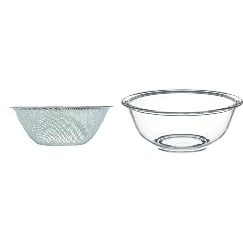 소리야나기 펀칭 채반 23cm + 이와키 내열유리 믹싱볼 2.5L