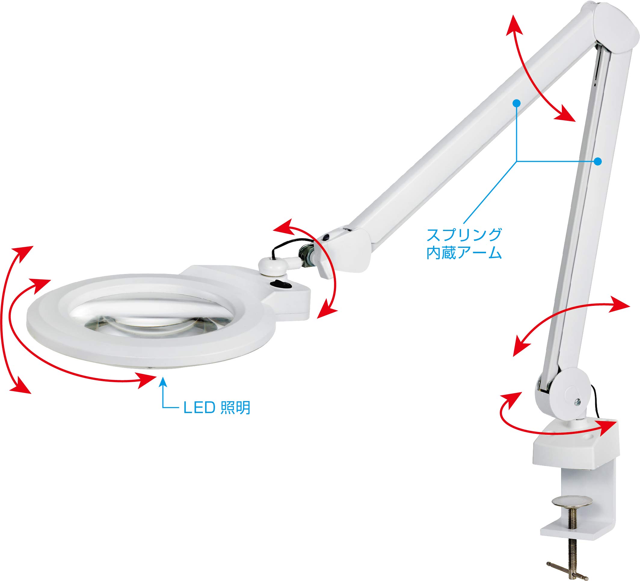 호잔 L-679 LED 암 루페 대구경 확대경 2.12배 이미지 2