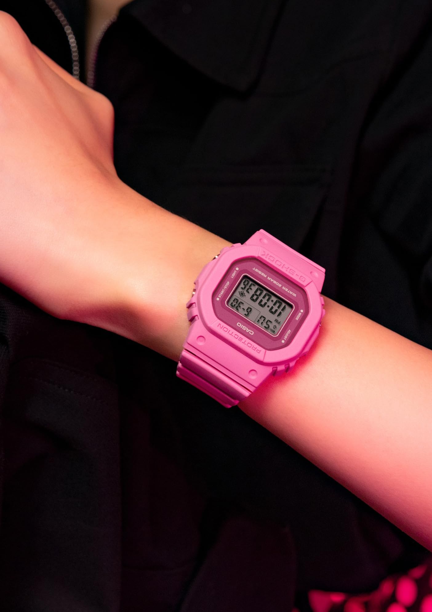 카시오 지샥 G-SHOCK 파워핑크 BASIC 한정컬러:핑크 심플페이스 이미지 2