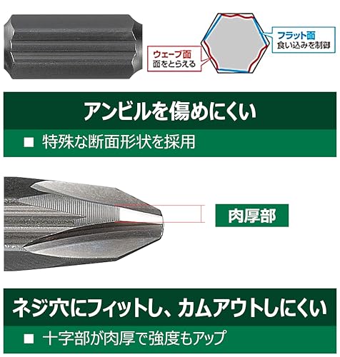 하이코키 리키코부 비트 00334001 65mm 임팩트 드라이버용 5개입 이미지 6