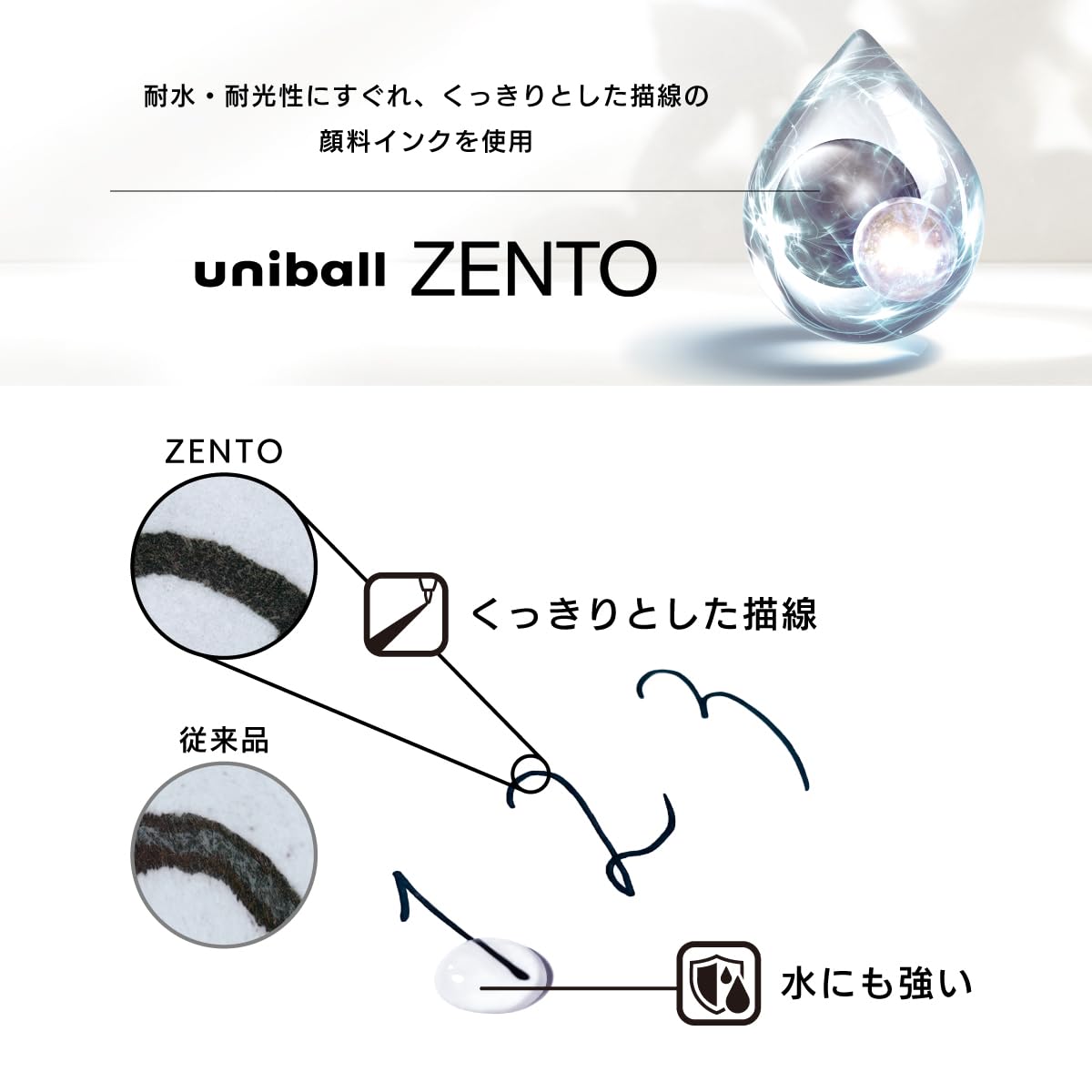 미쓰비시 연필 유니볼 ZENTO 베이직 UBNZS07.24 블랙 0.7mm 이미지 4