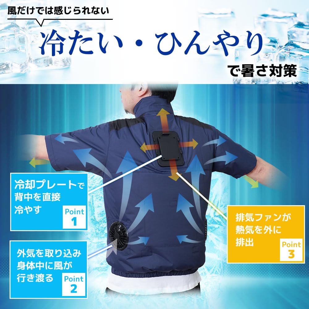 산코 냉장복4 TKWE25 반소매 쿨링 조끼 3L 네이비 이미지 4