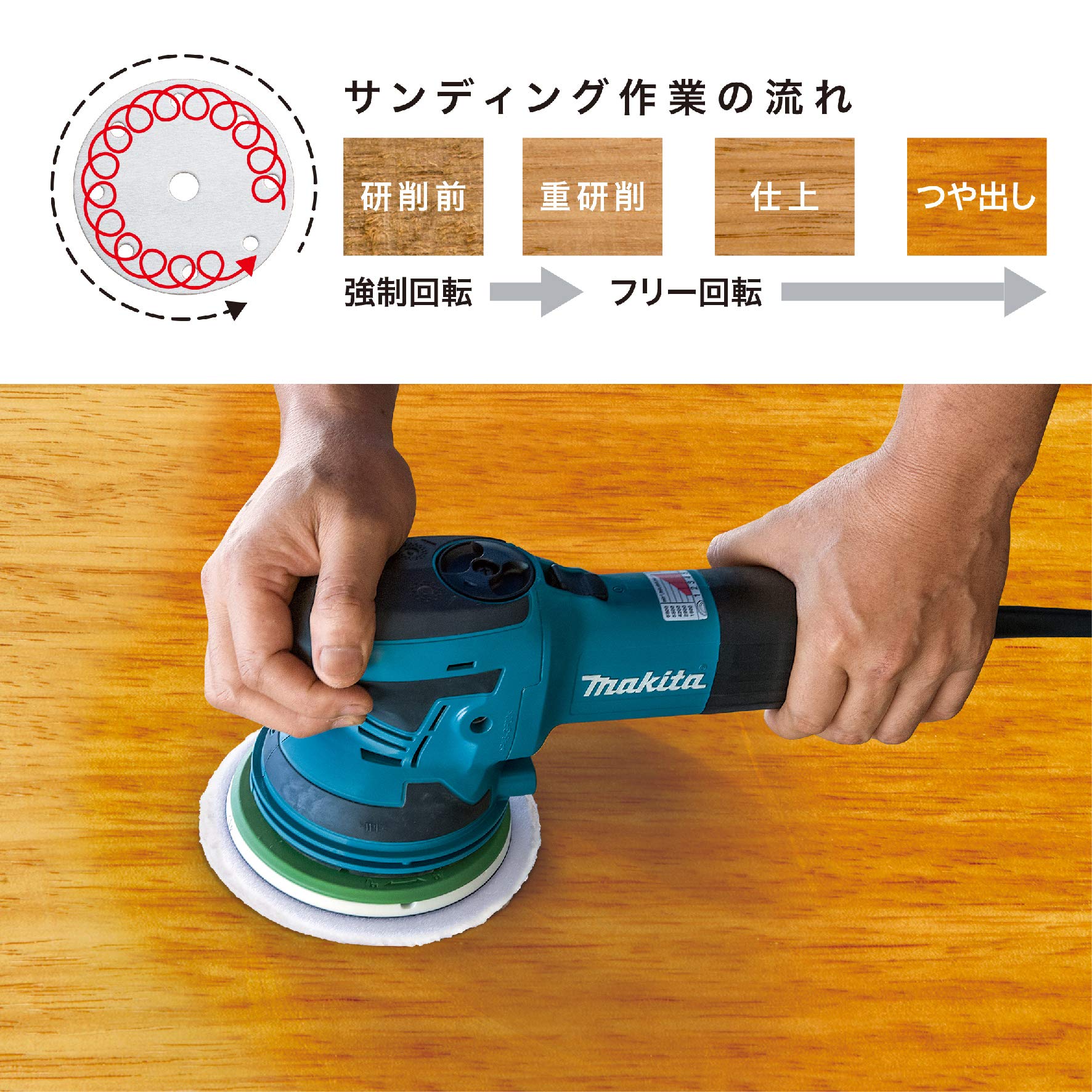 마키타 랜덤 오비탈 샌더 BO6050 150mm 이미지 3