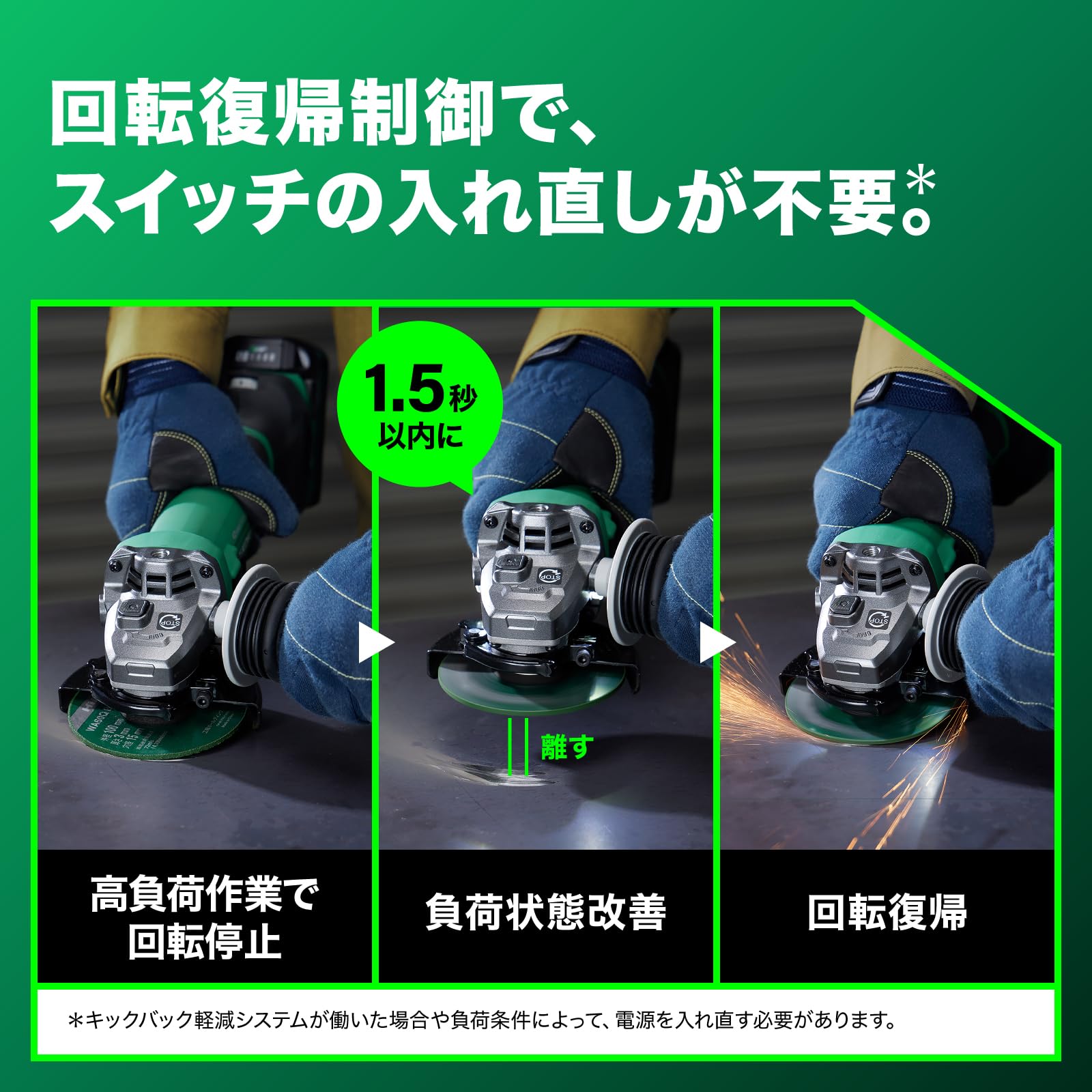 하이코키 G1810DB 100mm 충전 디스크그라인더 다이아몬드 커터 0033-6866 이미지 5
