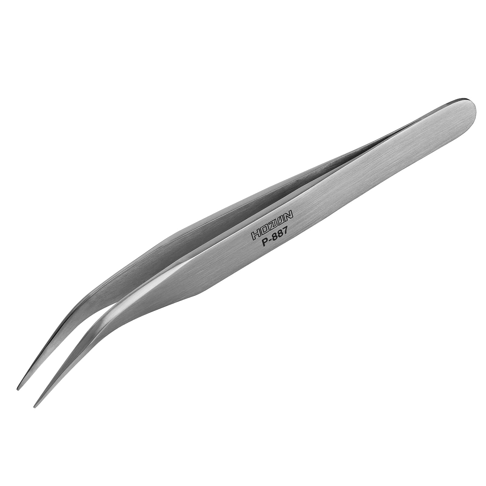 호잔 P-887 130mm 곡선형 정밀 핀셋 스테인리스 팁 폭:0.6mm 곡선형
