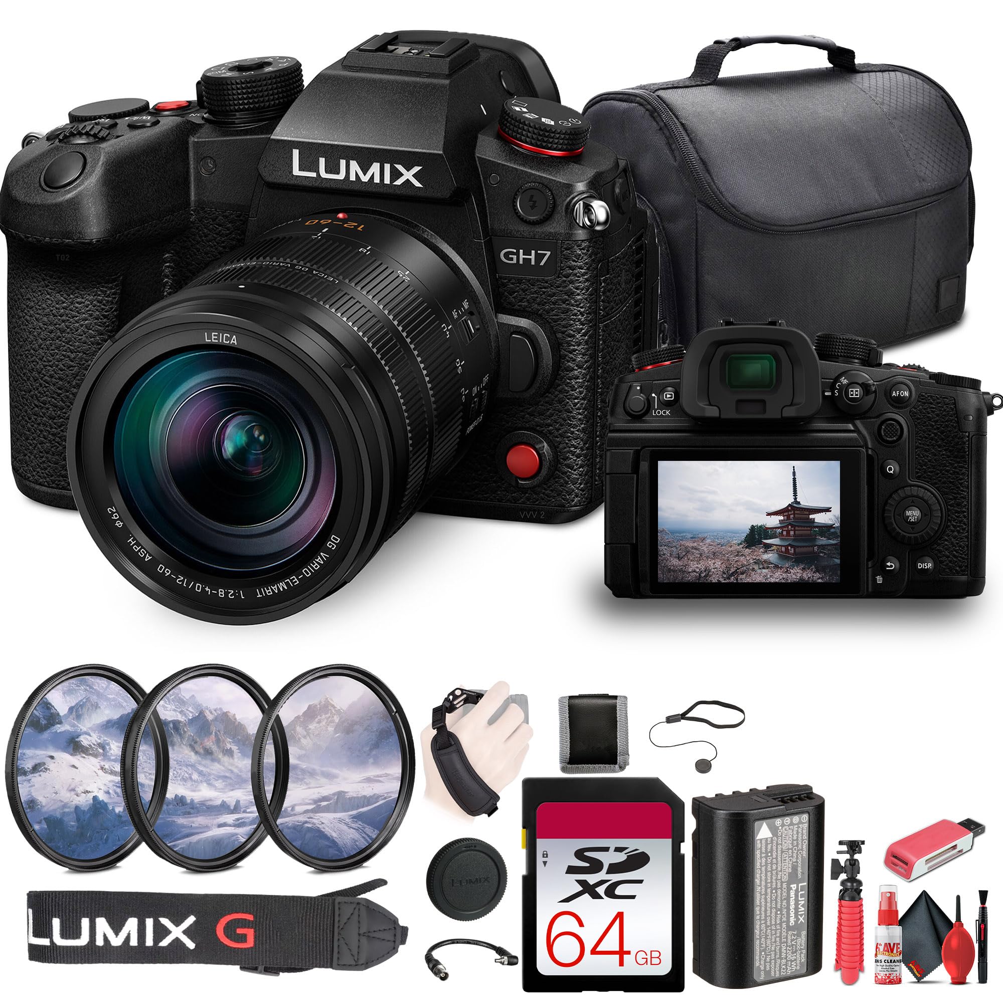 파나소닉 루믹스 GH7 미러리스 카메라 12-60mm 렌즈 번들 렌즈 번들 포함 소