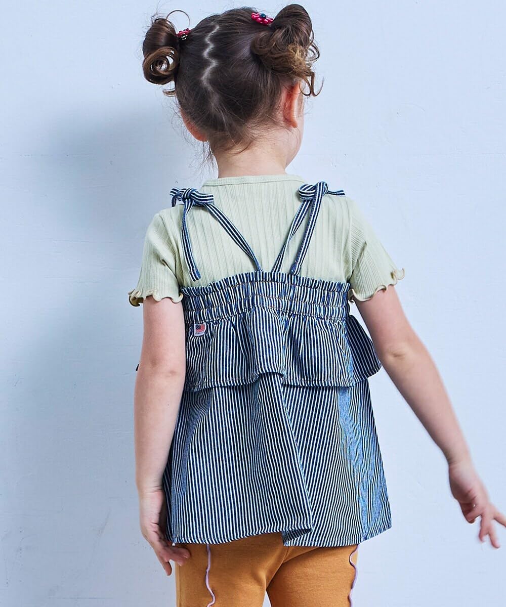 마키즈 COTTON from U.S.A 데님 캐미 튜닉 Ｃ７０네이비 150 이미지 4