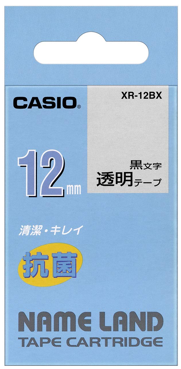 카시오 네임랜드 XR-12BX 12mm 라벨테이프 클리어