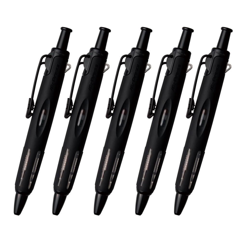 톰보 에어프레스 풀블랙 BC-APN12 0.7mm 가압식 유성볼펜 대용량 5본