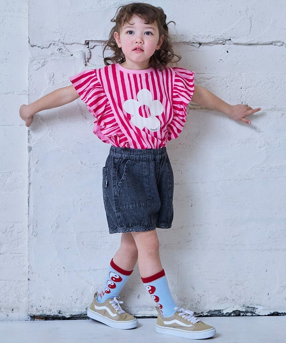 마키즈 COTTON from U.S.A 러플 티셔츠 B08 화이트 도트 100 이미지 4