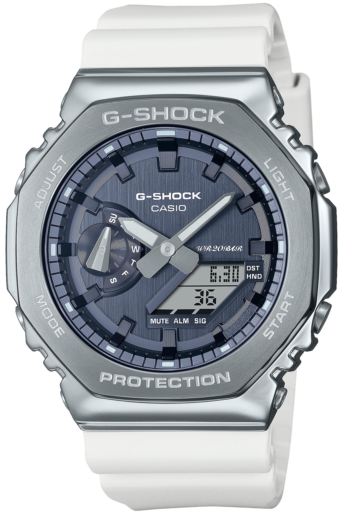 카시오 지샥 프레셔스 하트 화이트 다크그레이 한정판:화이트 다크 그레이 레진 밴드