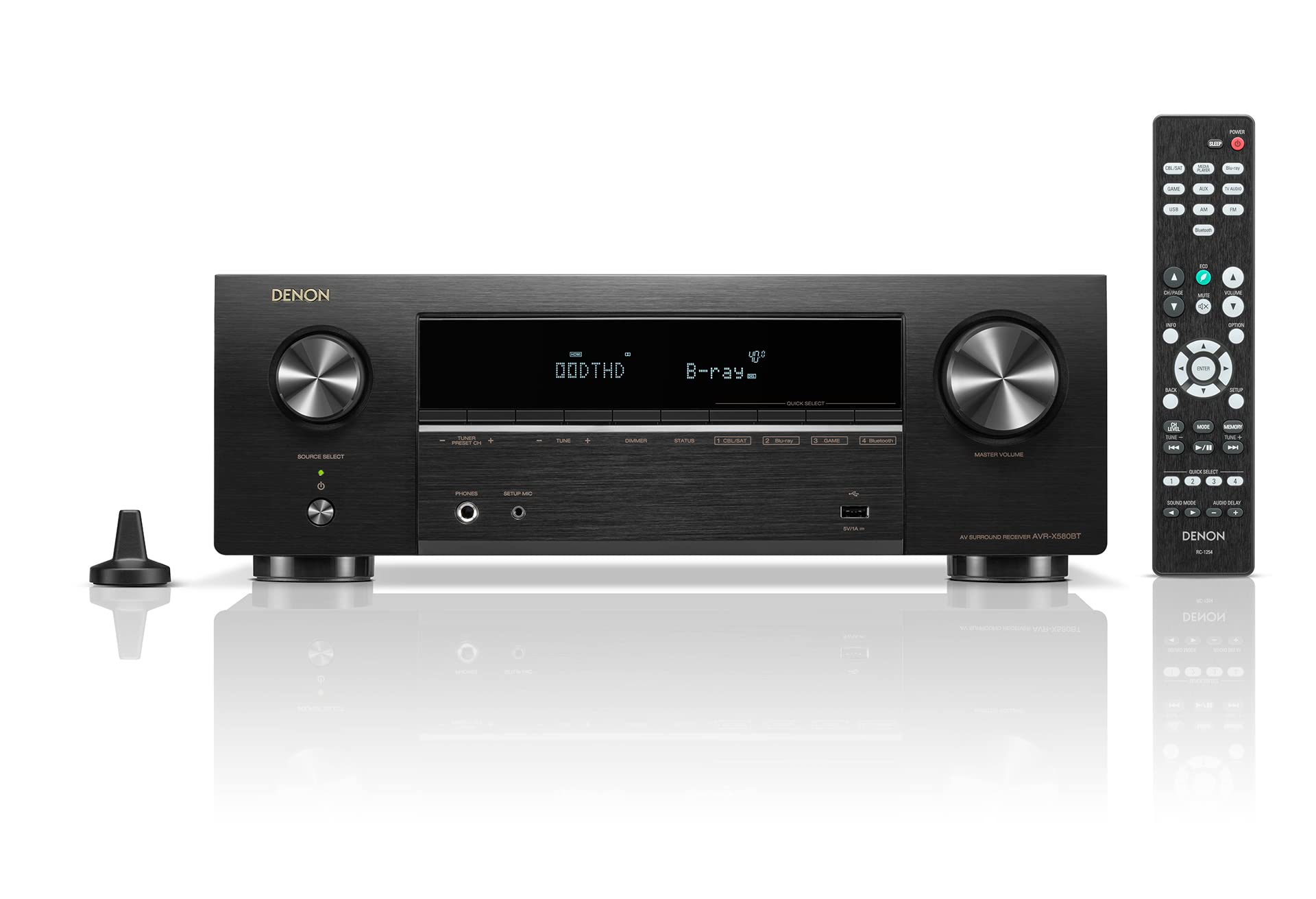 데논 AVR-X580BT 5.2채널 AV 서라운드 리시버 8K 블랙