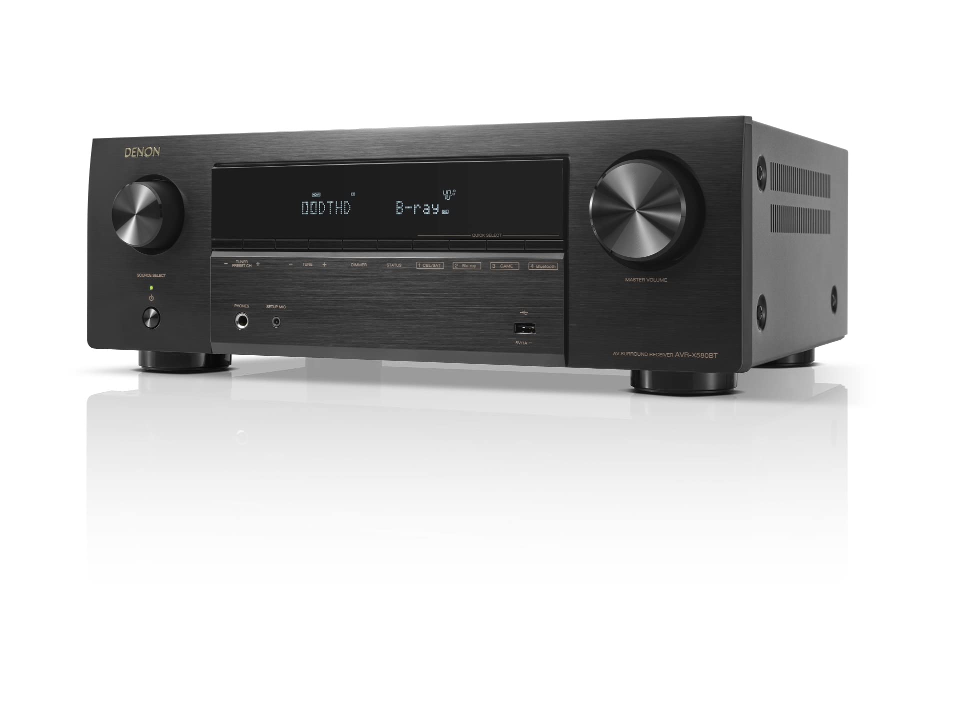 데논 AVR-X580BT 5.2채널 AV 서라운드 리시버 8K 블랙 이미지 4