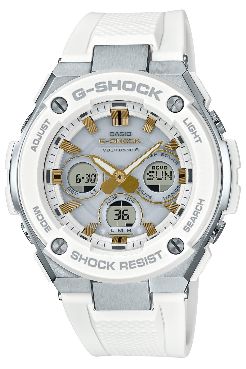 카시오 지샥 G-STEEL 미드사이즈 GST-W300-7AJF 미드 사이즈 실버 화이트