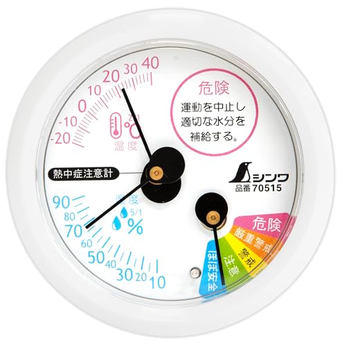 신와 F-3S 화이트 6.5cm 원형 온습도계 이미지 1