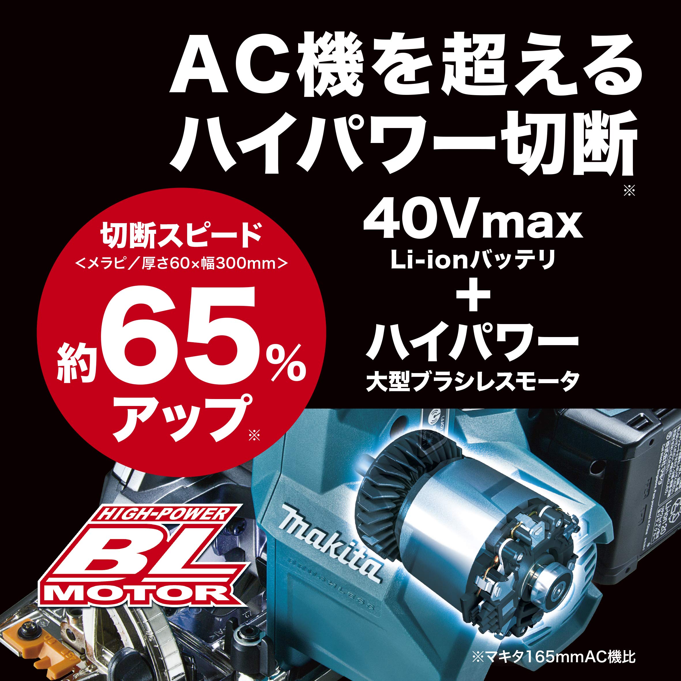 마키타 40Vmax 충전 원형톱 HS001GRDX 블루 165mm 세트 이미지 3