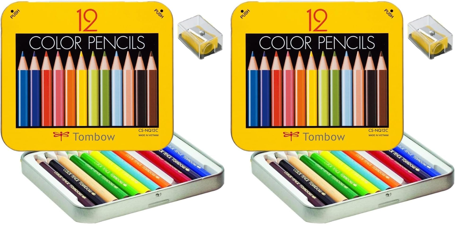 톰보 NQ 미니 색연필 BCA-151 12색 연필깎이 포함 Pack of Tombow