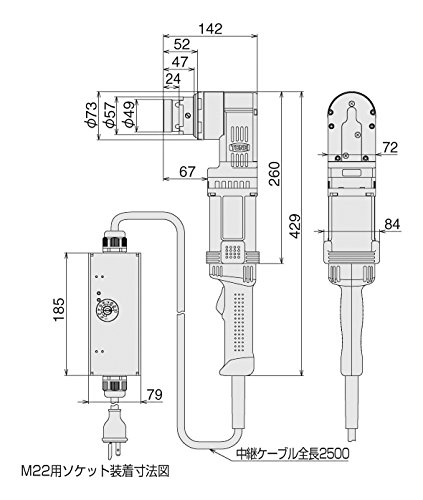 토네 1차 체결 전용 코너형 렌치 GCS501T 100V 토크렌치 이미지 3