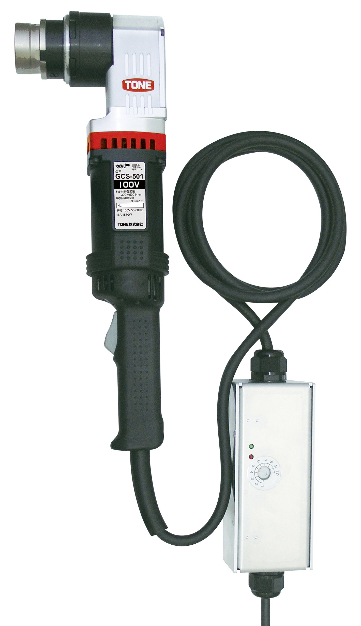 토네 1차 체결 전용 코너형 렌치 GCS501T 100V 토크렌치