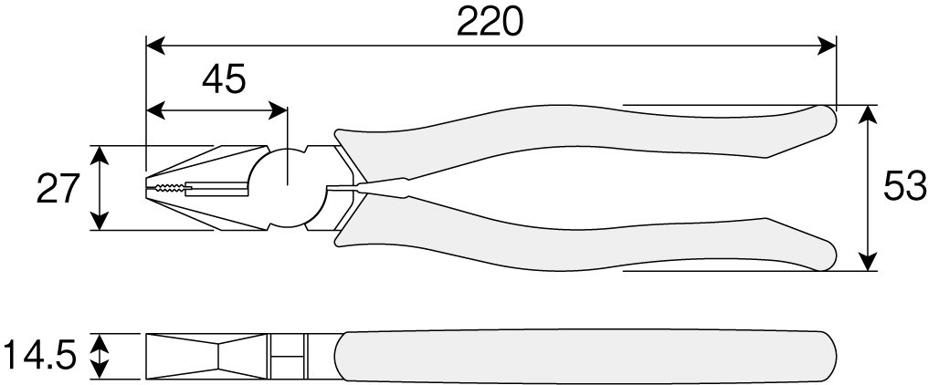 호잔 만능 펜치 P-57-200 200mm 200mm 고내구성형 이미지 3