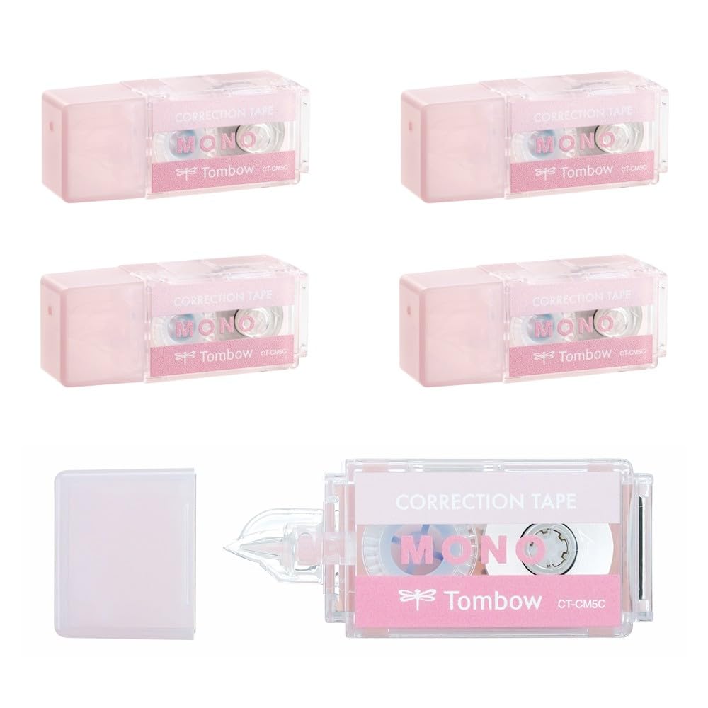 톰보 모노포켓 수정테이프 핑크 CT-CM5C80-5P 5mm 4m 5개입