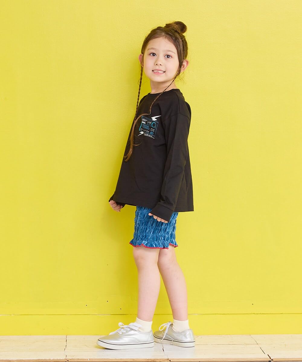 마키즈 벨로아 셔링 반바지 Ｂ９０블랙 120 이미지 5