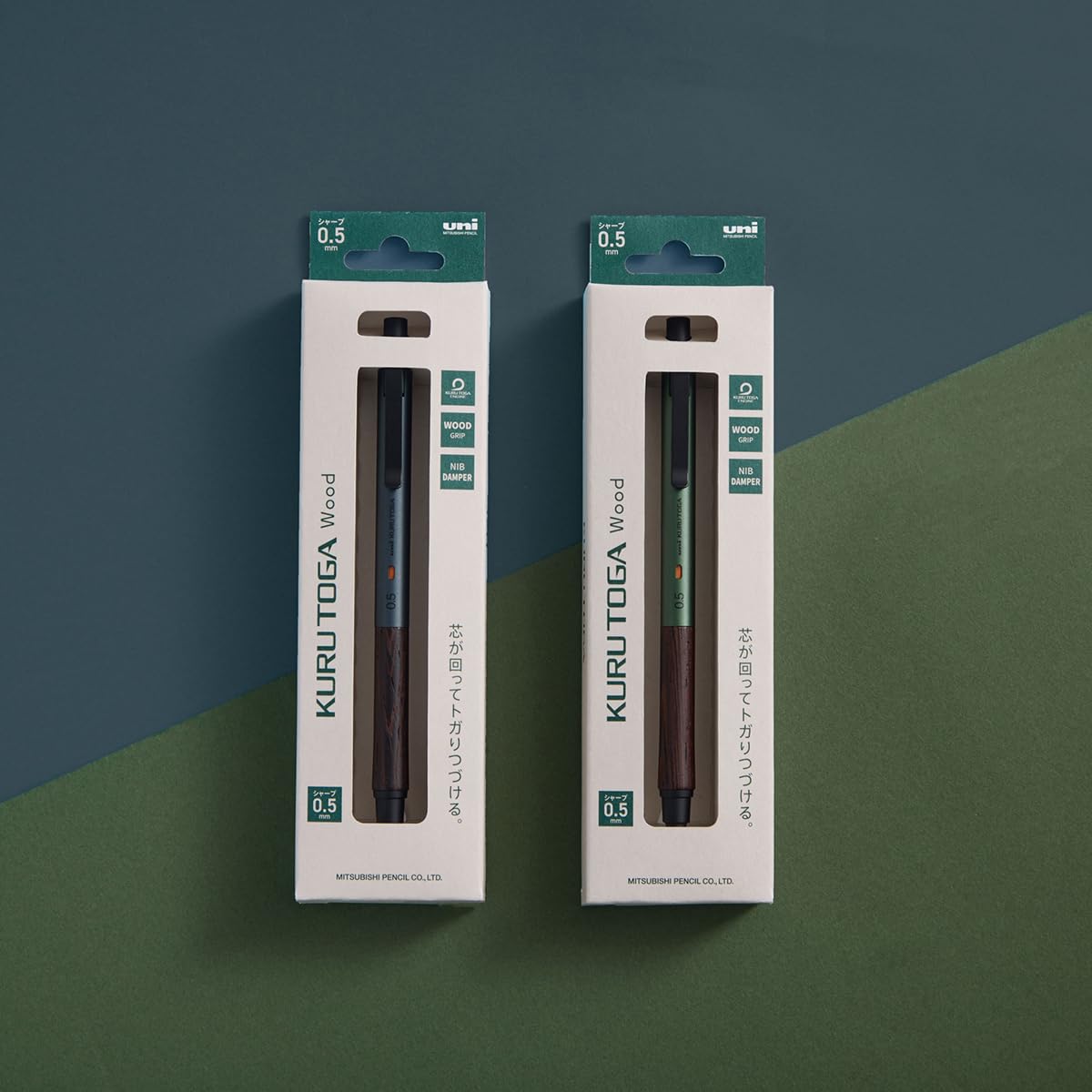 미쓰비시 연필 쿠루토가 우드 포레스트그린 M5KW1P.88 0.5mm 샤프 이미지 6
