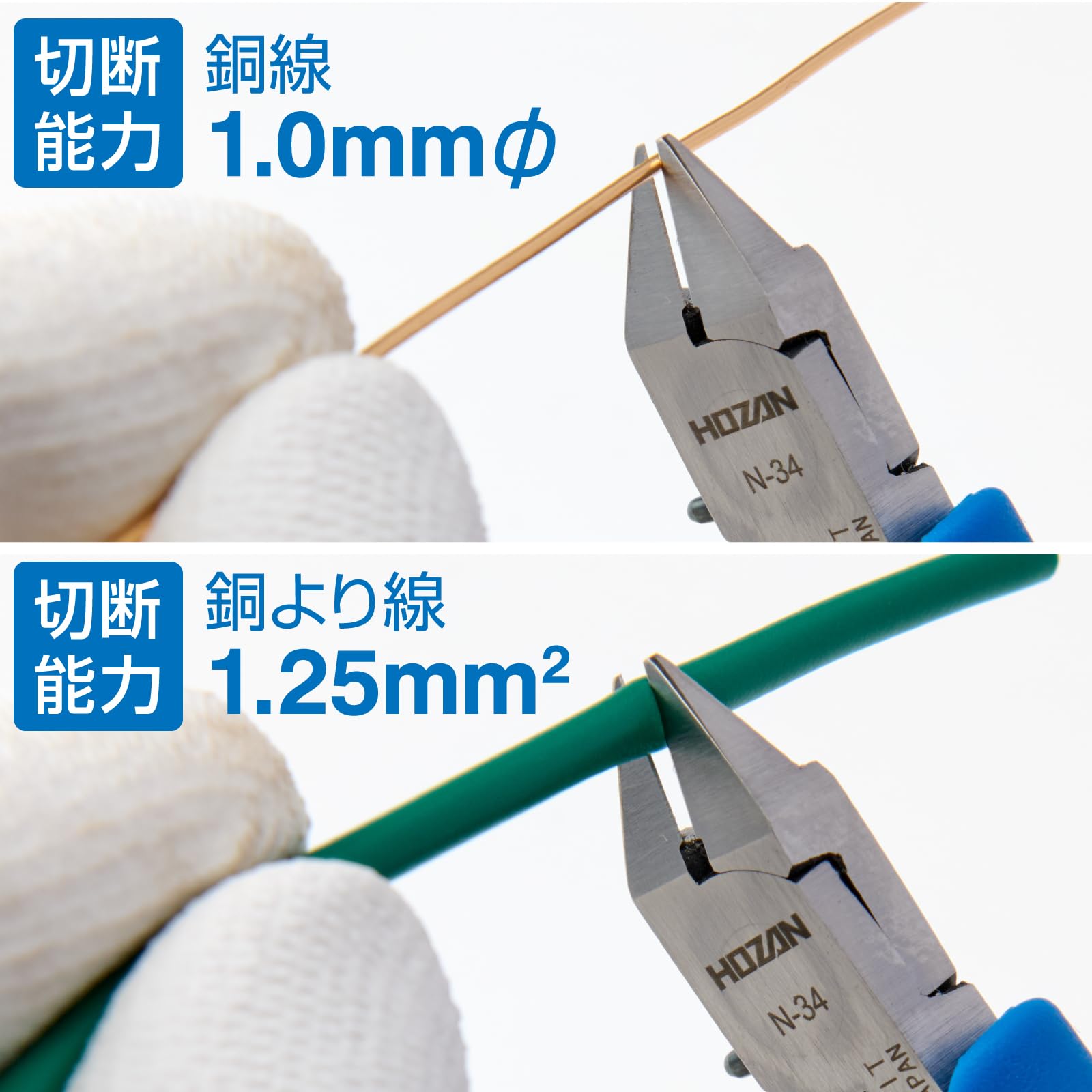 호잔 미니어처 니퍼 N-34 정밀작업용 이미지 2