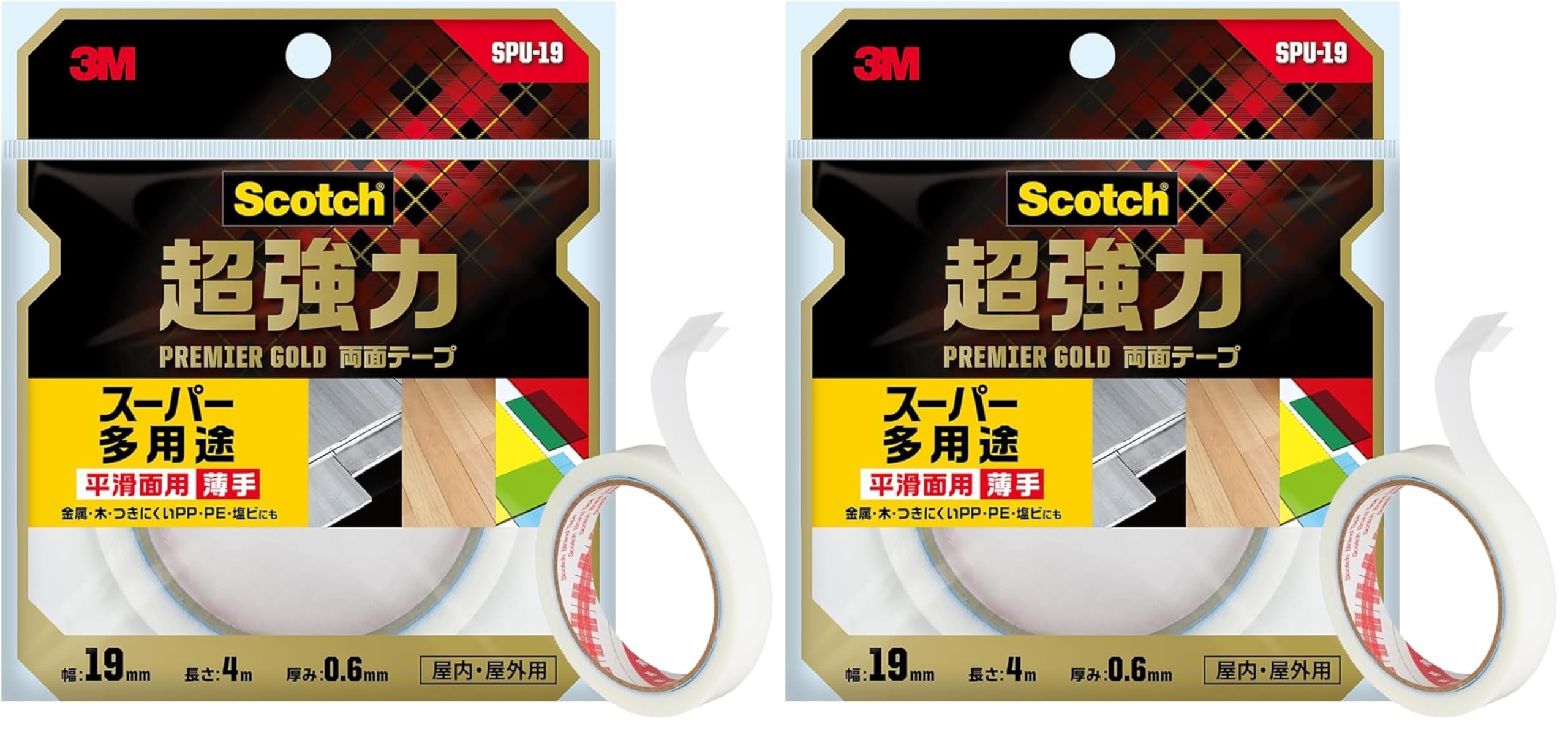 3M 프리미어골드 SPU-19 19mm 4m 초강력 양면테이프 폭 19mm 세미롱 스카치