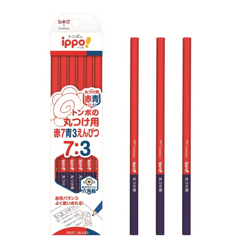 톰보 ippo 채점용 빨강 파랑 연필 7대3 CV-KIVP7/3 1다스