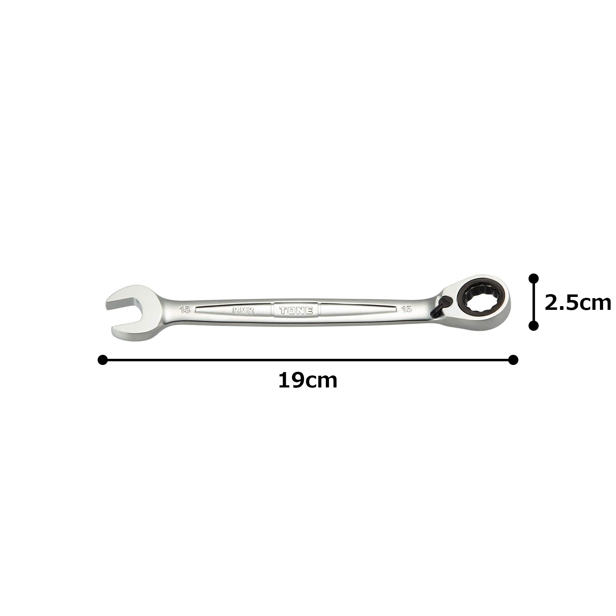 토네 HPRMR-15 15mm 전환식 라쳇 메가네 렌치 이미지 5