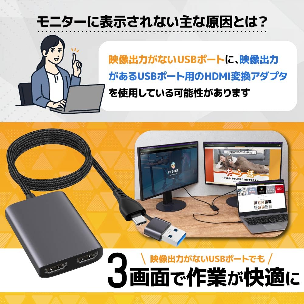 산코 THANKO 3화면 HDMI 변환 어댑터 UBHM24SSL 이미지 4