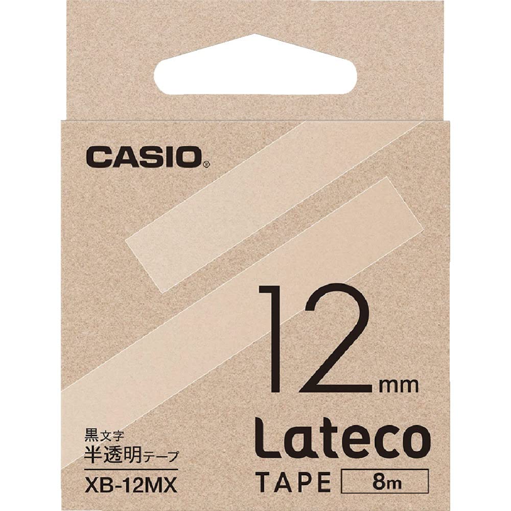 카시오 라테코 반투명 XB-12MX 12mm 라벨테이프