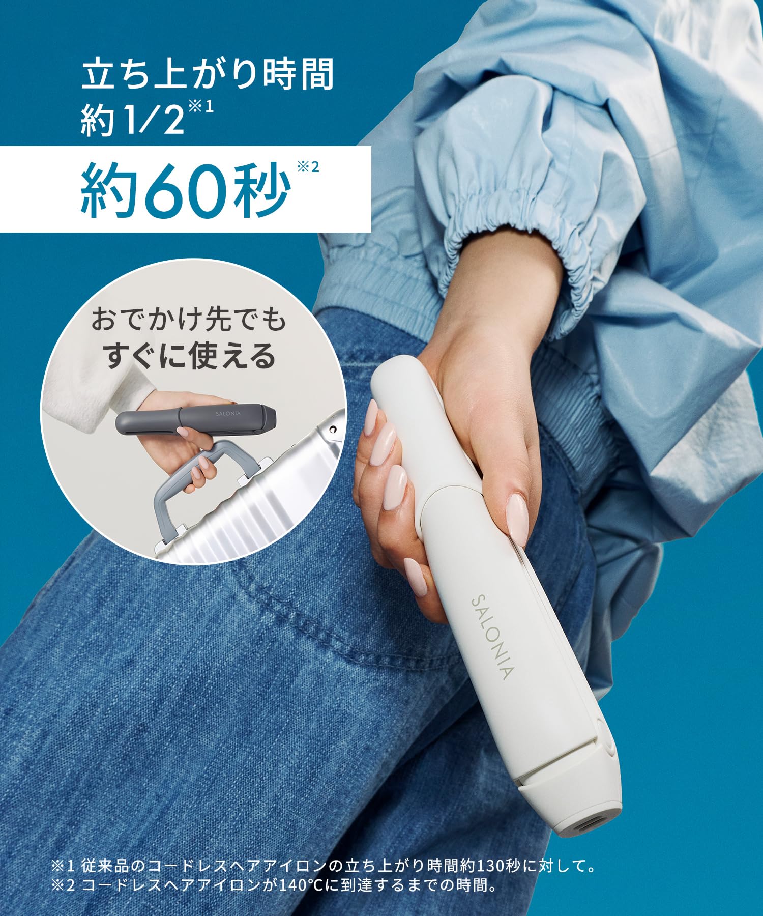 살로니아 그레이 SAL26131GR 12mm 무선 스트레이트 헤어 아이론 고데기 이미지 8