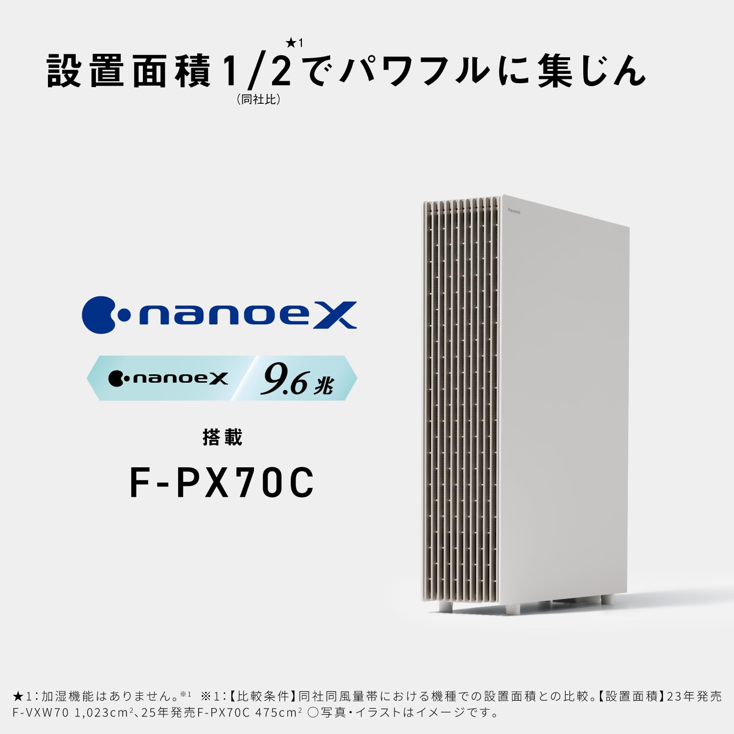 파나소닉 공기청정기 나노이X 31평형 화이트 F-PX70C-W 이미지 2