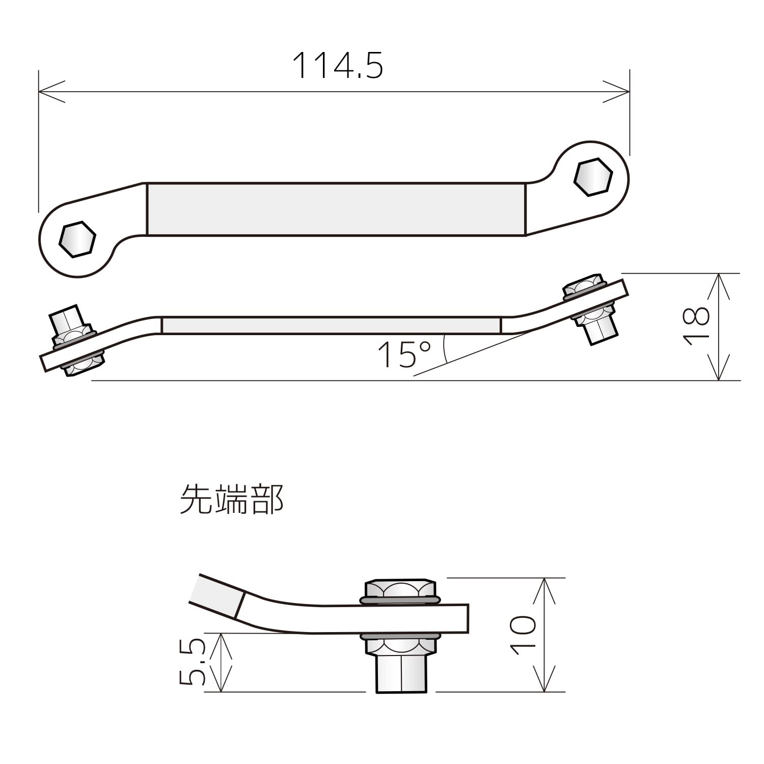 엔지니어 DHX-01 박형 벤트 육각 렌치 대변:2.0 2.5mm 이미지 4