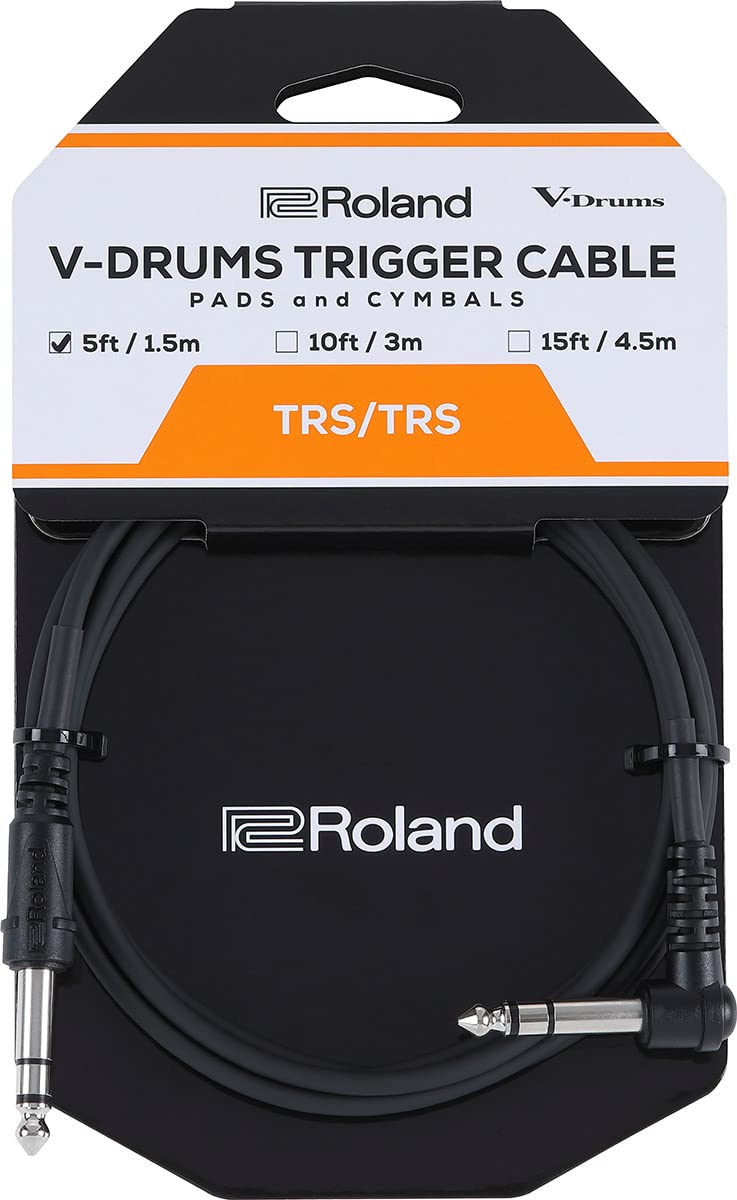롤랜드 PCS-5-TRA 1.5m V-드럼 패드/심벌용 트리거 케이블 L자형 스트레이트형