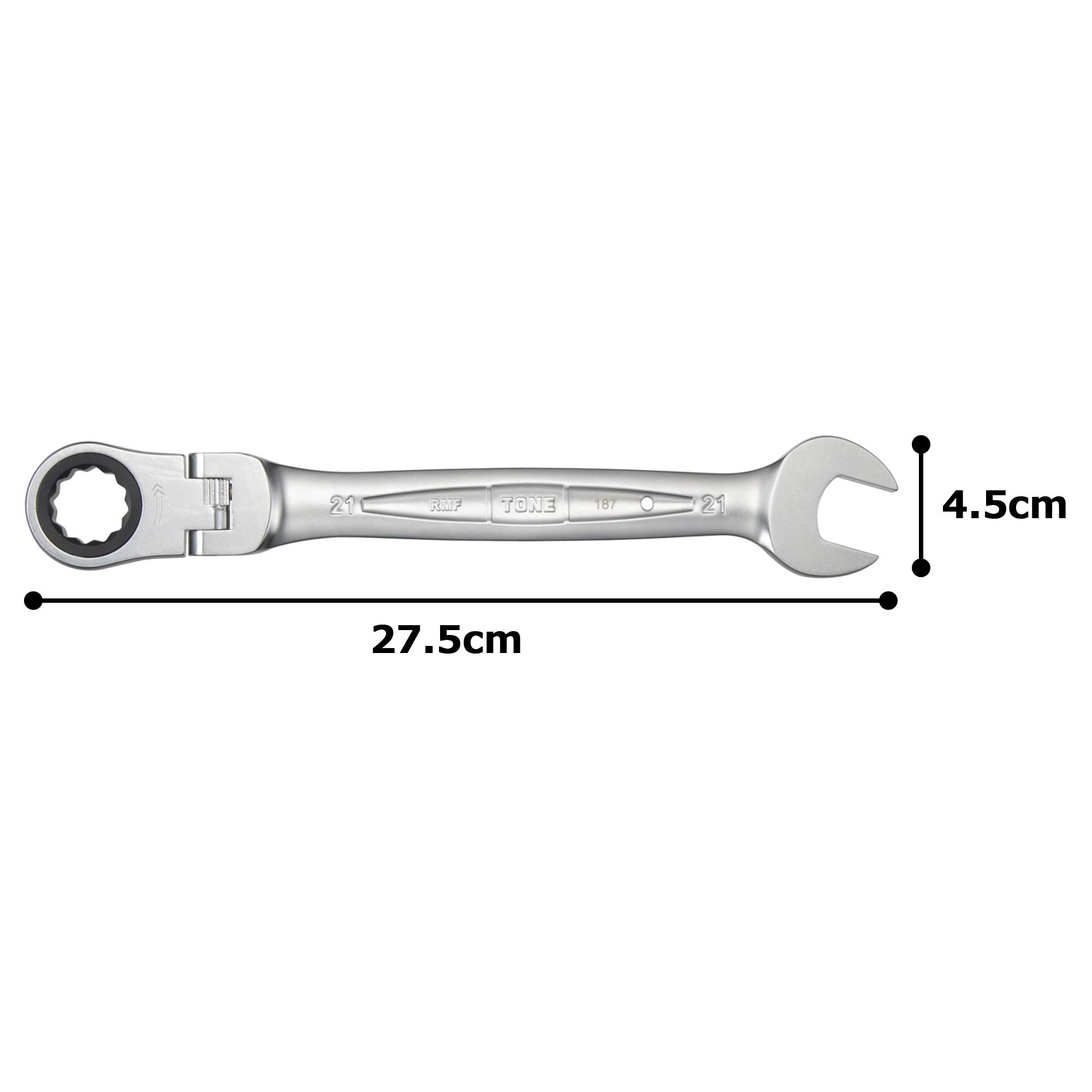 토네 RMF-21 21mm 플렉시블 라쳇 콤비네이션 렌치 이미지 5