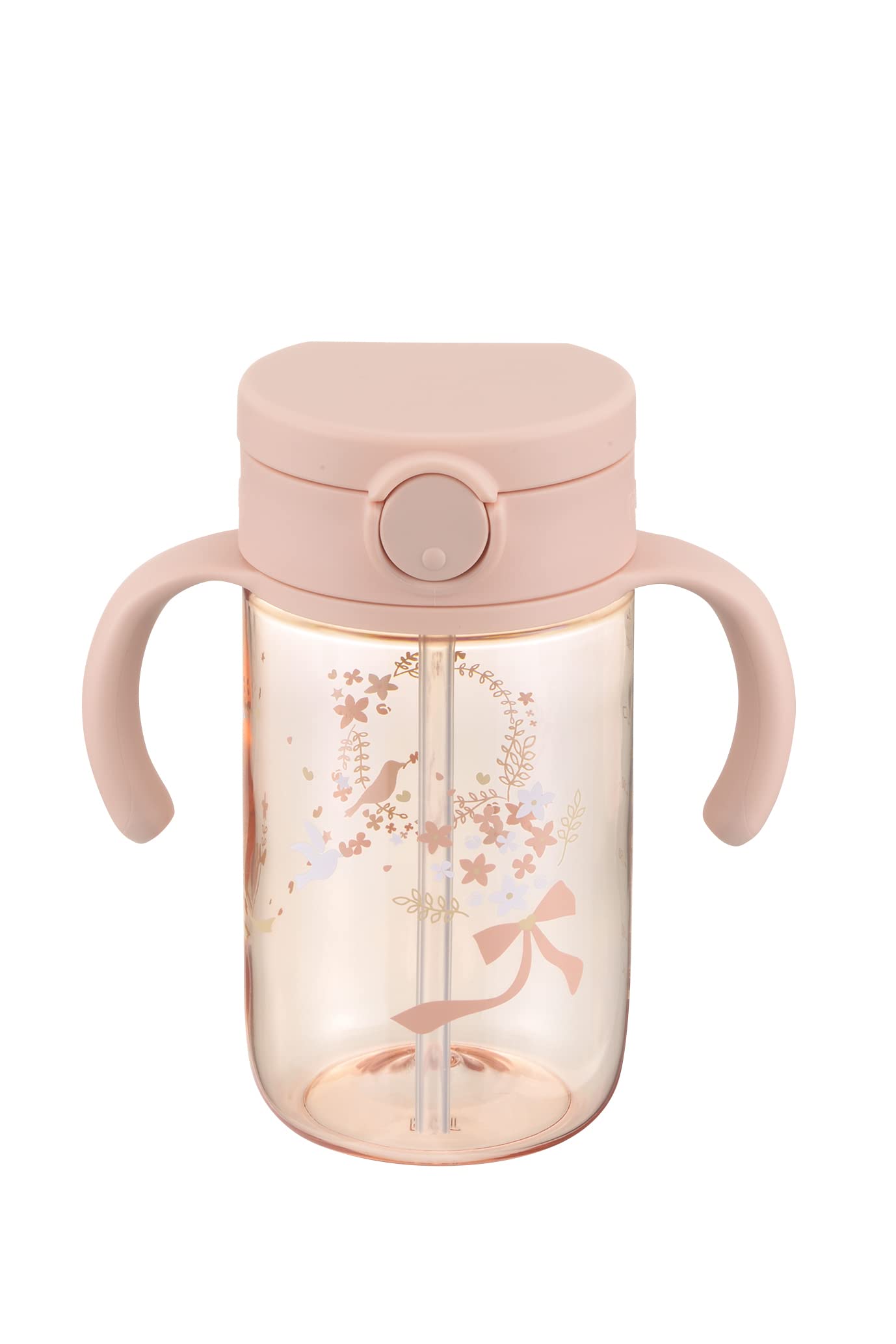 리첼 아쿠아라이트 외출용 빨대컵 핑크 320ml 샘방지 세척편한 이미지 1