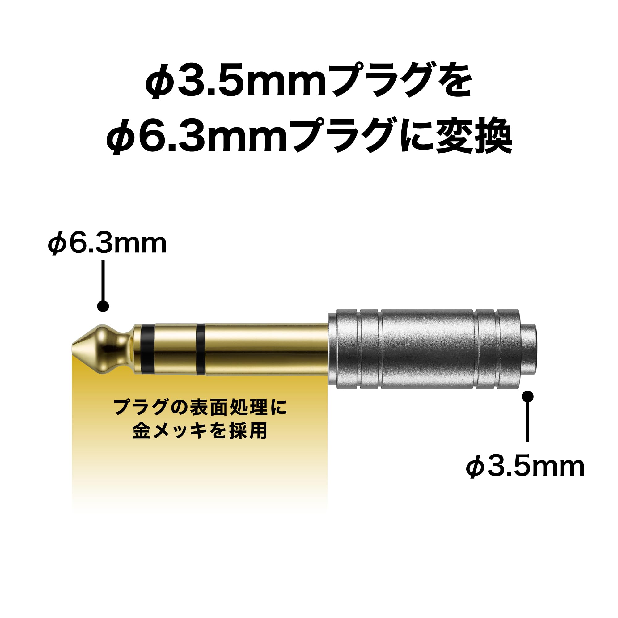 오디오테크니카 AT3C1Sa 변환젠더 3.5mm 스테레오 미니 to 6.3mm 표준 이미지 2