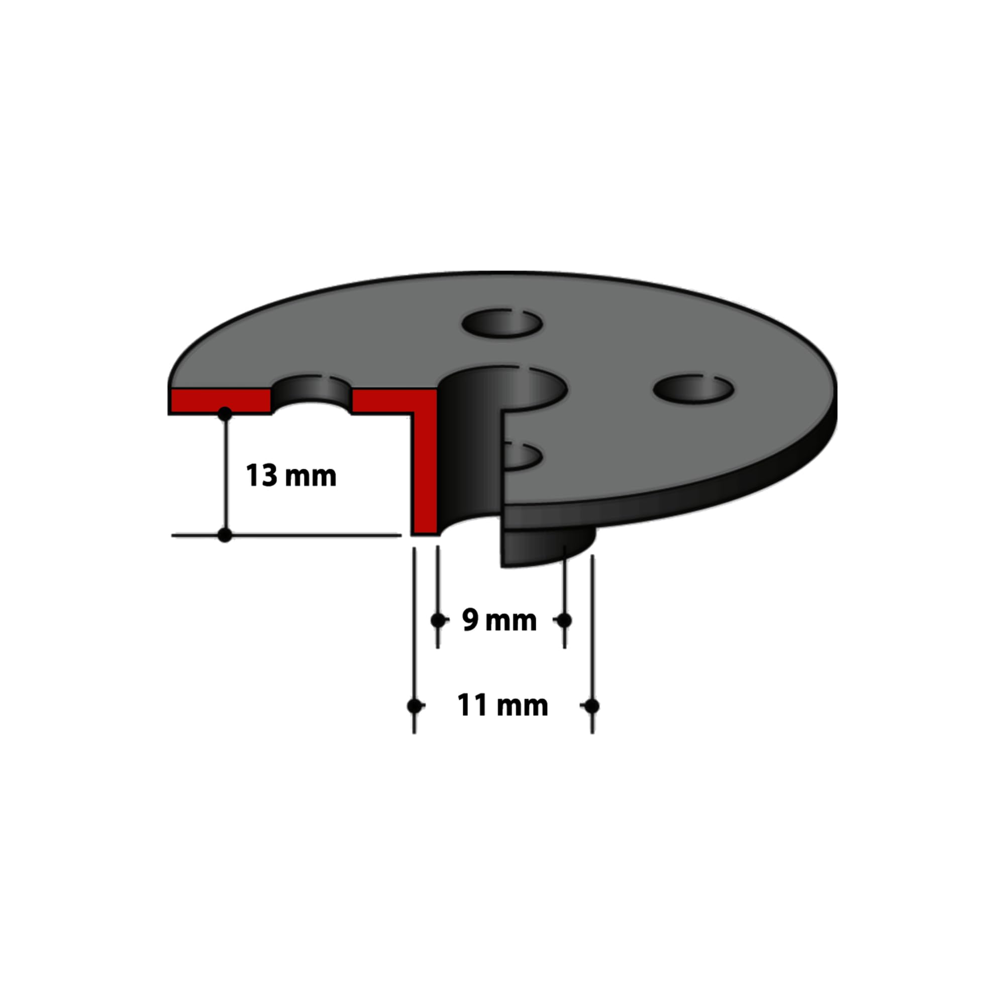 마키타 템플릿 가이드 164775-6 11mm 루터 부품 이미지 2