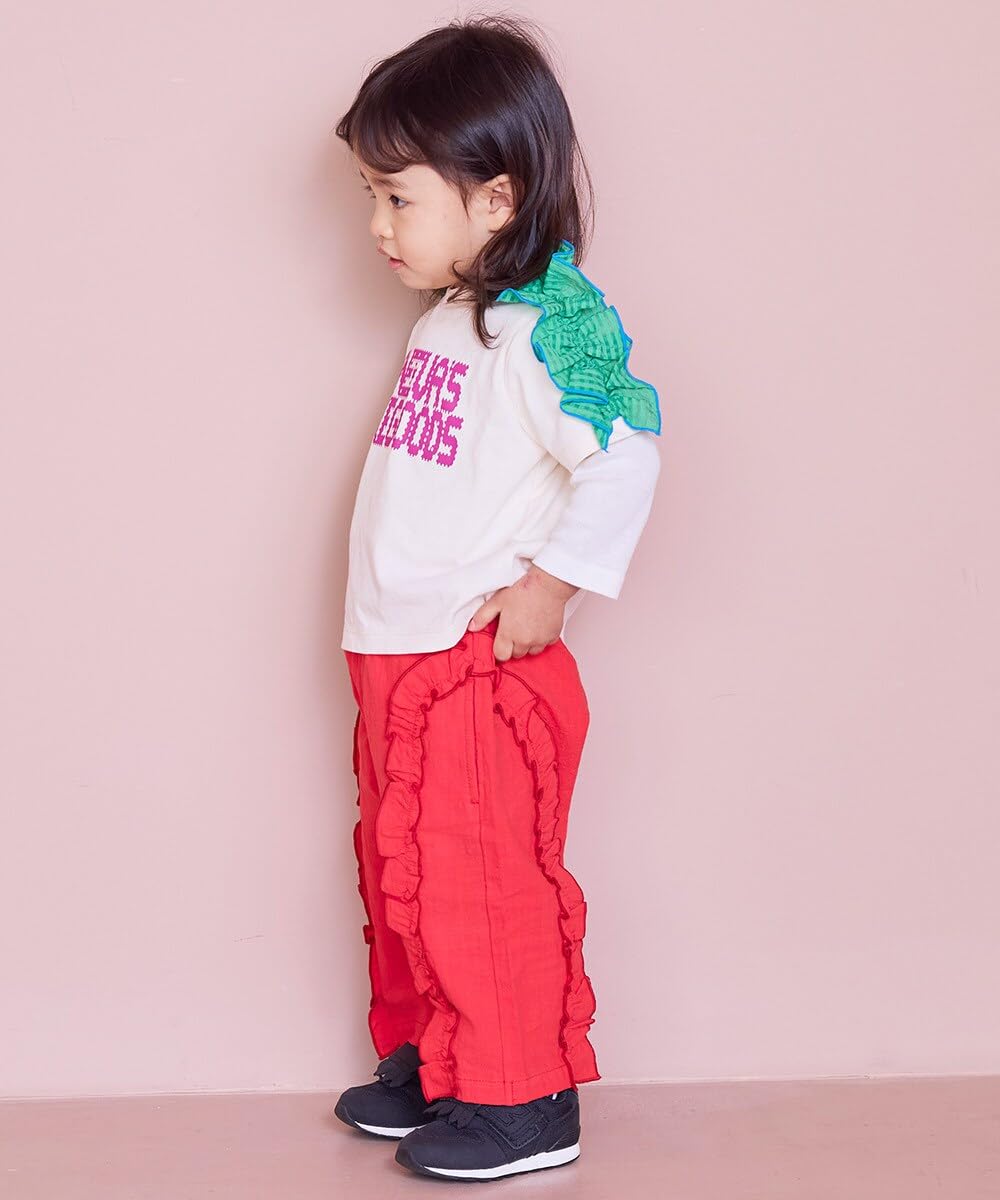 마키즈 체크 숄더 프릴 반팔 티셔츠 C10 라이트블루 110 이미지 9