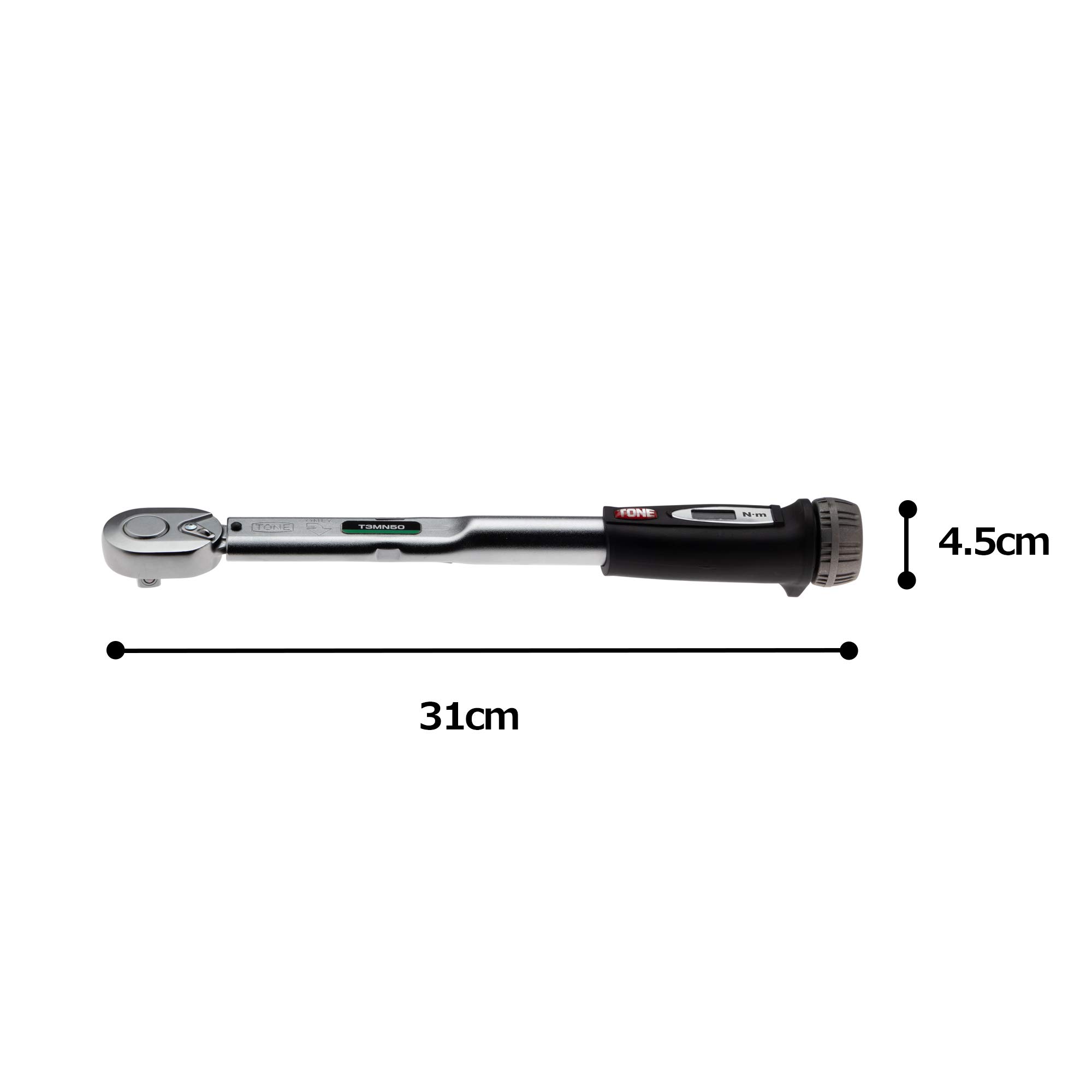 토네 T3MN50 블랙 50Nm 프리셋 토크렌치 9.5mm 이미지 5