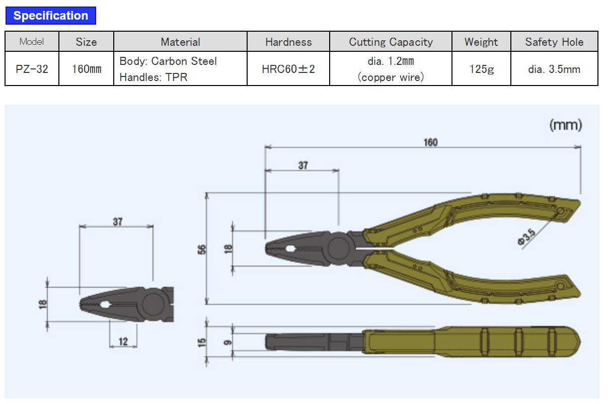 엔지니어 나사자우루스 JS PZ-32 Φ3 9.5mm 나사 제거 플라이어 흑착색 일반형 이미지 8